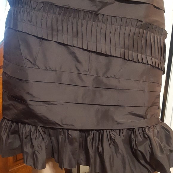 BCBGMAXAZRIA SILK TAFFETA MAHOGANY DRESS - Picture 8 of 9